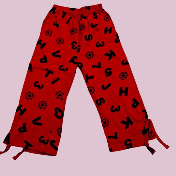 Pep&CO Other - Pepco Full length Soft Cotton Ankle tie Pants Red with Black Alphabets NWOT